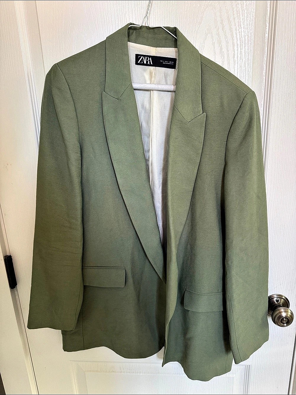 Zara Green Blazer Size Medium Like New
